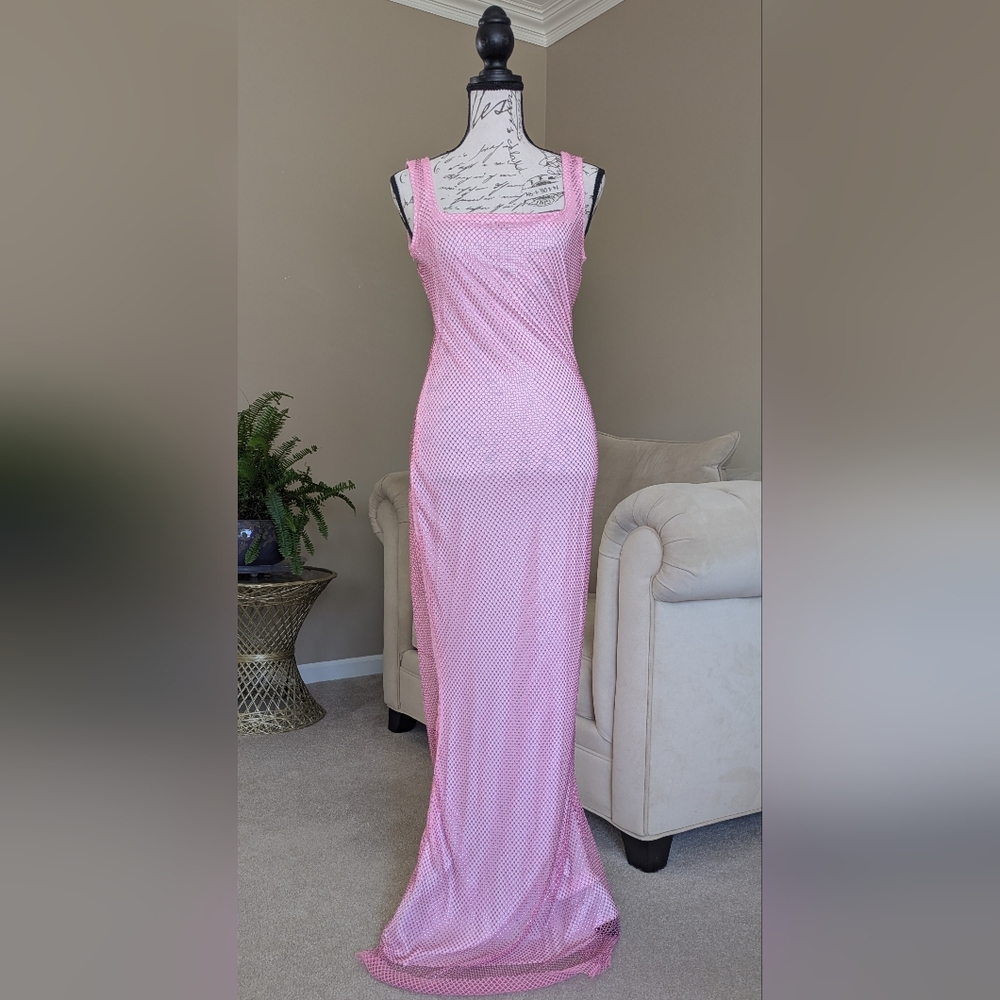 Pink Sleeveless Maxi Dress